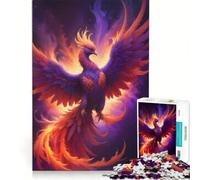 Rompecabezas de 1000 Piezas para Adolescentes: Alas de Fuego, Fénix Majestuoso, Juguetes antiestrés, para la diversión Familiar, Regalos para Amigos y Familiares 38x26cm