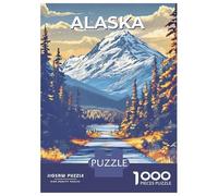 Rompecabezas De 1000 Piezas para Adolescentes Alaska Mountain Road Landscape Rompecabezas para Adultos Juego Familiar Difícil Difícil Cumpleaños Y Navidad 70x50cm/1000pcs
