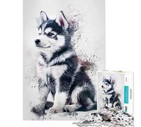 Rompecabezas de 1000 Piezas para Adolescentes Alaskan Malamute Knight Actividades Divertidas en casa Juego Educativo de desafío difícil para Mayores de 14 años 50x75cm