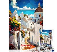 Rompecabezas de 1000 Piezas para Adolescentes Alberobello Italia Street View Juegos Familiares Carrera de Velocidad de Manos Juguetes antiestrés Cada Pieza es única - (38x52cm)