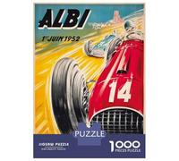 Rompecabezas De 1000 Piezas para Adolescentes Albi Grand Prix 1er Juin 1952 Car Race Rompecabezas para Adultos Juegos Divertidos Regalos para Mujeres Desafiantes De Completar 52x38cm/1000pcs