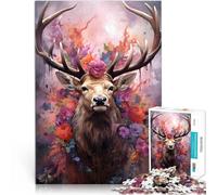 Rompecabezas de 1000 Piezas para Adolescentes Alce la Belleza Real Juegos Divertidos para la Familia Lista de Deseos con Papá Noel 75x50cm