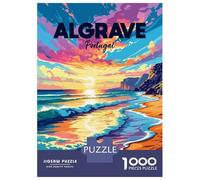 Rompecabezas De 1000 Piezas para Adolescentes Algarve Portugal Beach Sunset Art Rompecabezas para Adultos Juegos Familiares Vacaciones En Casa Matar El Tiempo Difícil Y Desafiante 70x50cm/1000pcs
