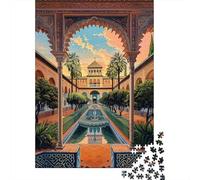 Rompecabezas De 1000 Piezas para Adolescentes Alhambra Palace Courtyard -2 Rompecabezas para Adultos Juguetes De Bricolaje Difícil Difícil Diversión En El Hogar Actividades, 70x50cm/1000pcs