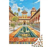 Rompecabezas De 1000 Piezas para Adolescentes Alhambra Palace Courtyard Rompecabezas para Adultos Juegos De Relajación Decoración del Hogar Desafío Educativo 70x50cm/1000pcs