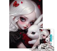 Rompecabezas de 1000 Piezas para Adolescentes Alicia y el Conejo Blanco Divertido Juego desafiante Juguete cumpleaños para Toda la Familia (tamaño 75x50cm)