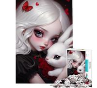 Rompecabezas de 1000 Piezas para Adolescentes Alicia y el Conejo Blanco Juego Educativo Juguete Juego Intelectual Regalo Ideal para cumpleaños Aprendizaje Educativo (Tamaño 38x52cm)