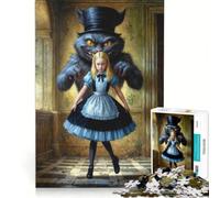 Rompecabezas de 1000 Piezas para Adolescentes: Alicia y el Gato de Cheshire, Juego práctico, desafío difícil, colección de Artistas, Bellas Artes 38x52cm