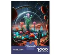 Rompecabezas De 1000 Piezas para Adolescentes Alien Jellyfish Garden on Mars Rompecabezas Juegos Relajantes Análisis Y Lógica Juego Desafiante Regalos 38x26cm/1000pcs