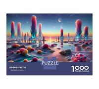 Rompecabezas De 1000 Piezas para Adolescentes Alien Landscape with Colorful Trees Rompecabezas para Adultos Juego Práctico Decoración del Hogar Cumpleaños Y Navidad 52x38cm/1000pcs