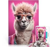 Rompecabezas de 1000 Piezas para Adolescentes Alpaca Animal Divertido Rompecabezas Actividades Divertidas en casa, Regalos de cumpleaños, Regalos de Viaje, 52x38cm