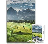 Rompecabezas de 1000 Piezas para Adolescentes Alpe Di Siusi al Amanecer, diversión Familiar y Noche de Juegos, patrón de ensamblaje, Gran Regalo, tamaño 50x75cm
