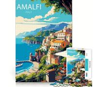 Rompecabezas de 1000 Piezas para Adolescentes Amalfi Exact Edge Art Juguete de Entrenamiento Cerebral Juego Cozy Time Exhibición de Arte navideño (50x75cm)