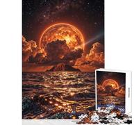 Rompecabezas de 1000 Piezas para Adolescentes Amanecer de la Luna sobre una Isla del Océano Juguete DIY Regalo de cumpleaños Juegos educativos con Piezas aleatorias Que encajan Perfectamente