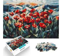 Rompecabezas de 1000 Piezas para Adolescentes Amapola en el Campo Arte cubista Juguetes educativos Juego de desafío único 52x38cm