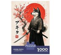 Rompecabezas De 1000 Piezas para Adolescentes American Akita Samurai Rompecabezas para Adultos Juego Práctico Carrera De Velocidad De Manos Regalos Y Cumpleaños Únicos 70x50cm/1000pcs