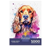 Rompecabezas De 1000 Piezas para Adolescentes American Cocker Watercolor Rompecabezas para Adultos Juegos De Relajación Desafío Difícil Desafío Educativo 52x38cm/1000pcs