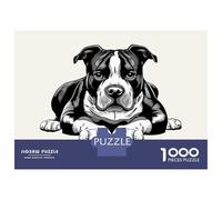 Rompecabezas De 1000 Piezas para Adolescentes American Pit Bull Terrier Rompecabezas para Adultos Juego Práctico Ensamblaje De Patrones Regalo De Cumpleaños, Regalos, 38x26cm/1000pcs