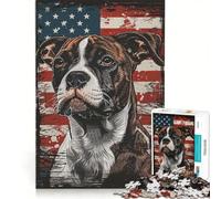 Rompecabezas de 1000 Piezas para Adolescentes, American Staffordshire USA, Juguete Educativo, desafío exigente, 50x75cm