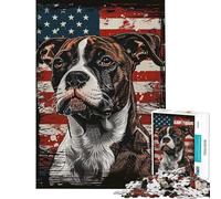 Rompecabezas de 1000 Piezas para Adolescentes American Staffordshire USA Rompecabezas para Adultos Juego práctico decoración del hogar interacción Entre Padres e Hijos (tamaño 38x26cm)