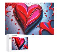 Rompecabezas de 1000 piezas para adolescentes, amor en flor, obras de arte florales en forma de corazón, juegos relajantes, desafío difícil de completar 1000 piezas