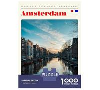 Rompecabezas De 1000 Piezas para Adolescentes Amsterdam Netherlands Travel Art Rompecabezas para Adultos Juegos Relajantes Decoración De Pared 70x50cm/1000pcs
