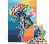 Rompecabezas de 1000 Piezas para Adolescentes: Anatomía del Cerebro Colorida, Estilo Pop Art, decoración de Pared, Ideal para Pasar el Tiempo en casa o para Fortalecer el Amor en Pareja 38x26cm