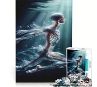 Rompecabezas de 1000 Piezas para Adolescentes: Anatomía Humanoide Aqua Juegos relajantes y desafiantes para completar Ideal para Fortalecer el Amor en Pareja 50x75cm