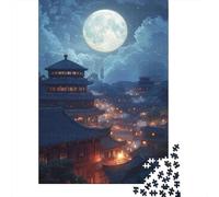 Rompecabezas De 1000 Piezas para Adolescentes Ancient Chinese Village Night Scene Rompecabezas para Adultos Juguete Decoración De Pared Decoración Difícil Y Desafiante 38x26cm/1000pcs