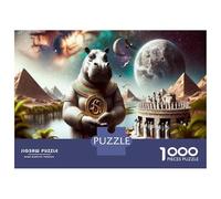 Rompecabezas De 1000 Piezas para Adolescentes Ancient Egyptian Rhino Statue Rompecabezas para Adultos Juegos Familiares Regalos para Mujeres Cumpleaños 52x38cm/1000pcs