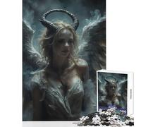 Rompecabezas de 1000 Piezas para Adolescentes ángel caído con Cuernos Juguetes antiestrés Regalos para Mujeres y Hombres Juego Educativo desafío Educativo tamaño 38x52cm
