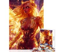 Rompecabezas de 1000 Piezas para Adolescentes Ángel de Fuego en la Ciudad Juegos Divertidos Corte de precisión Juguetes de decoración para el hogar Regalos para Reducir el estrés (50x75cm)
