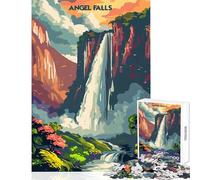 Rompecabezas de 1000 Piezas para Adolescentes Angel Falls Majesty Decoración del hogar Juguetes Regalos Ideas Juegos de relajación Lista de Deseos con Santa Claus Tamaño 50x75cm