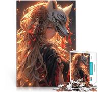 Rompecabezas de 1000 Piezas para Adolescentes Ángel samurái Zorro Juguetes de Entretenimiento Familiar Juego de desafío único 52x38cm