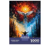 Rompecabezas De 1000 Piezas para Adolescentes Angel Wings and Sun Rompecabezas Juego De Ingenio Decoración De Pared Regalos De Cumpleaños Y Únicos 52x38cm/1000pcs