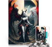 Rompecabezas de 1000 Piezas para Adolescentes Ángel y Diablo góticos Difícil y desafío Decoración de Pared cumpleaños y Navidad 52x38cm