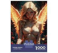 Rompecabezas De 1000 Piezas para Adolescentes Angelic Figure with Golden Wings Rompecabezas para Adultos Juego Práctico Difícil Regalos De Cumpleaños Y Únicos 38x26cm/1000pcs