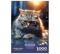 Rompecabezas De 1000 Piezas para Adolescentes Angry Cat Kitty in Water Rompecabezas Juegos Relajantes Decoración De Pared Regalos para Amigos Y Familiares 70x50cm/1000pcs