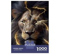 Rompecabezas De 1000 Piezas para Adolescentes Angry Lion Face Animal Rompecabezas para Adultos Juegos Relajantes Decoración del Hogar Juego Desafiante Regalos 38x26cm/1000pcs