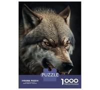 Rompecabezas De 1000 Piezas para Adolescentes Angry Wolf Portrait Rompecabezas para Adultos Juguetes DIY Alivio del Estrés Oferta como Regalos para Toda La Familia 52x38cm/1000pcs