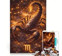 Rompecabezas de 1000 Piezas para Adolescentes Animal del Zodiaco Escorpio Juego Educativo entretenido para Reducir el estrés cumpleaños 50x75cm