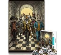 Rompecabezas de 1000 Piezas para Adolescentes, Animales de Circo, un desafío difícil y antiestrés Cada Pieza es única Divertido Juego Familiar desafiante 38x26cm