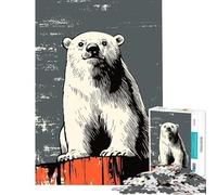 Rompecabezas de 1000 Piezas para Adolescentes Animales en Peligro de extinción ︰ El Oso Polar asustado Difícil y desafiante Actividades Familiares Decoración del hogar Juguetes para Mayores