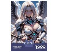 Rompecabezas De 1000 Piezas para Adolescentes Anime Angel Warrior with Sword Rompecabezas para Adultos Juegos Relajantes Vacaciones En Casa Matar El Tiempo 52x38cm/1000pcs