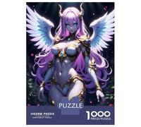 Rompecabezas De 1000 Piezas para Adolescentes Anime Angel with Wings and Armor Rompecabezas para Adultos Juegos Relajantes Vacaciones En Casa Matar El Tiempo 38x26cm/1000pcs