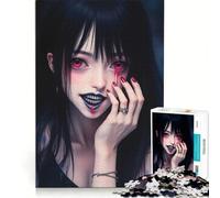 Rompecabezas de 1000 Piezas para Adolescentes, Anime, Chica Vampiro con Ojos Rojos, Juegos educativos, Carrera de Velocidad Manual, colección de Artistas, Bellas Artes 38x26cm
