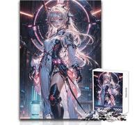 Rompecabezas de 1000 Piezas para Adolescentes, Anime CyberGirl Neon Dream, Rompecabezas Familiar, Juguete Educativo de Carreras de Velocidad Manual, tamaño 38x52cm