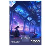 Rompecabezas De 1000 Piezas para Adolescentes Anime Girl on A Starry Train Rompecabezas para Adultos Juego Práctico Mejora La Memoria para Cumpleaños, Navidad 38x26cm/1000pcs