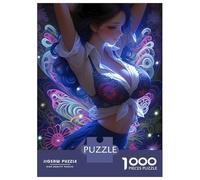 Rompecabezas De 1000 Piezas para Adolescentes Anime Girl with Butterfly Wings Rompecabezas para Adultos Juegos De Relajación Desafío Difícil Desafío Educativo 38x26cm/1000pcs