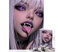 Rompecabezas de 1000 Piezas para Adolescentes Anime Vampire Girl Ahegao Juguete Educativo Grandes Regalos y Juguetes Juegos relajantes Que ayudan a ejercitar el Cerebro tamaño 38x52cm
